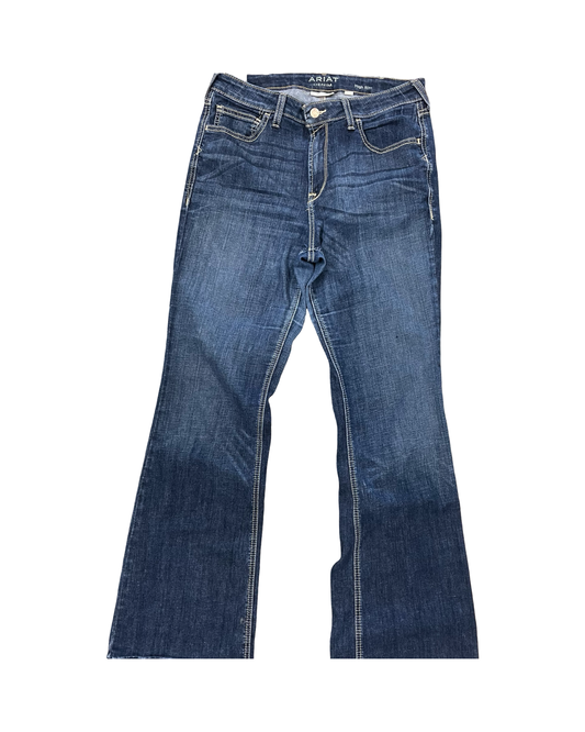 Jeans Boot Cut By Ariat In Blue Denim, Size:12L