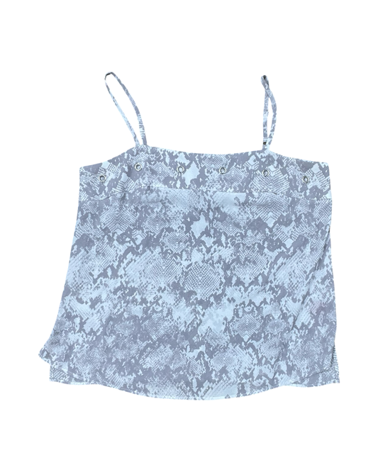 Top Sleeveless By Jennifer Lopez In Grey & White, Size:M