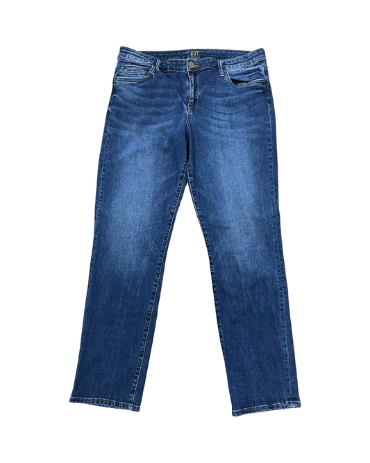 Jeans Straight By Kut In Blue Denim, Size:12