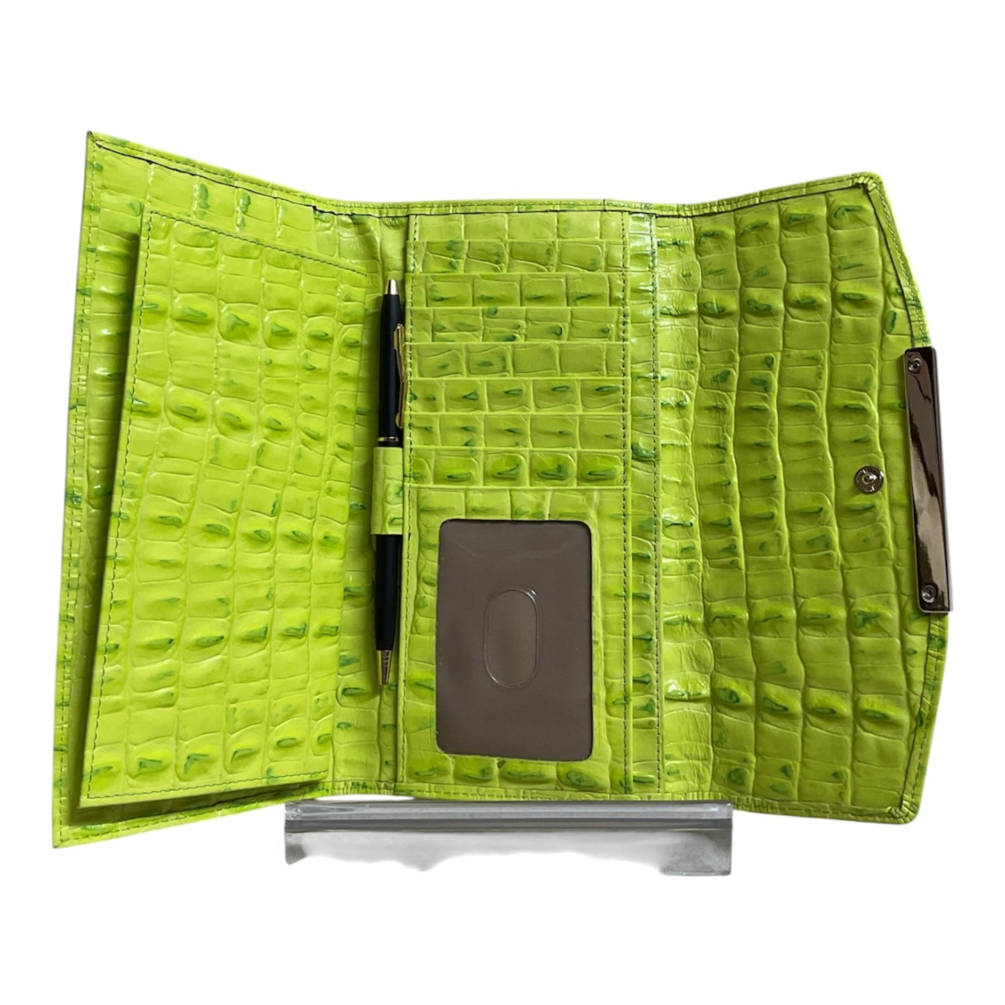 Wallet Designer By Brahmin In Chartreuse, Size:Large