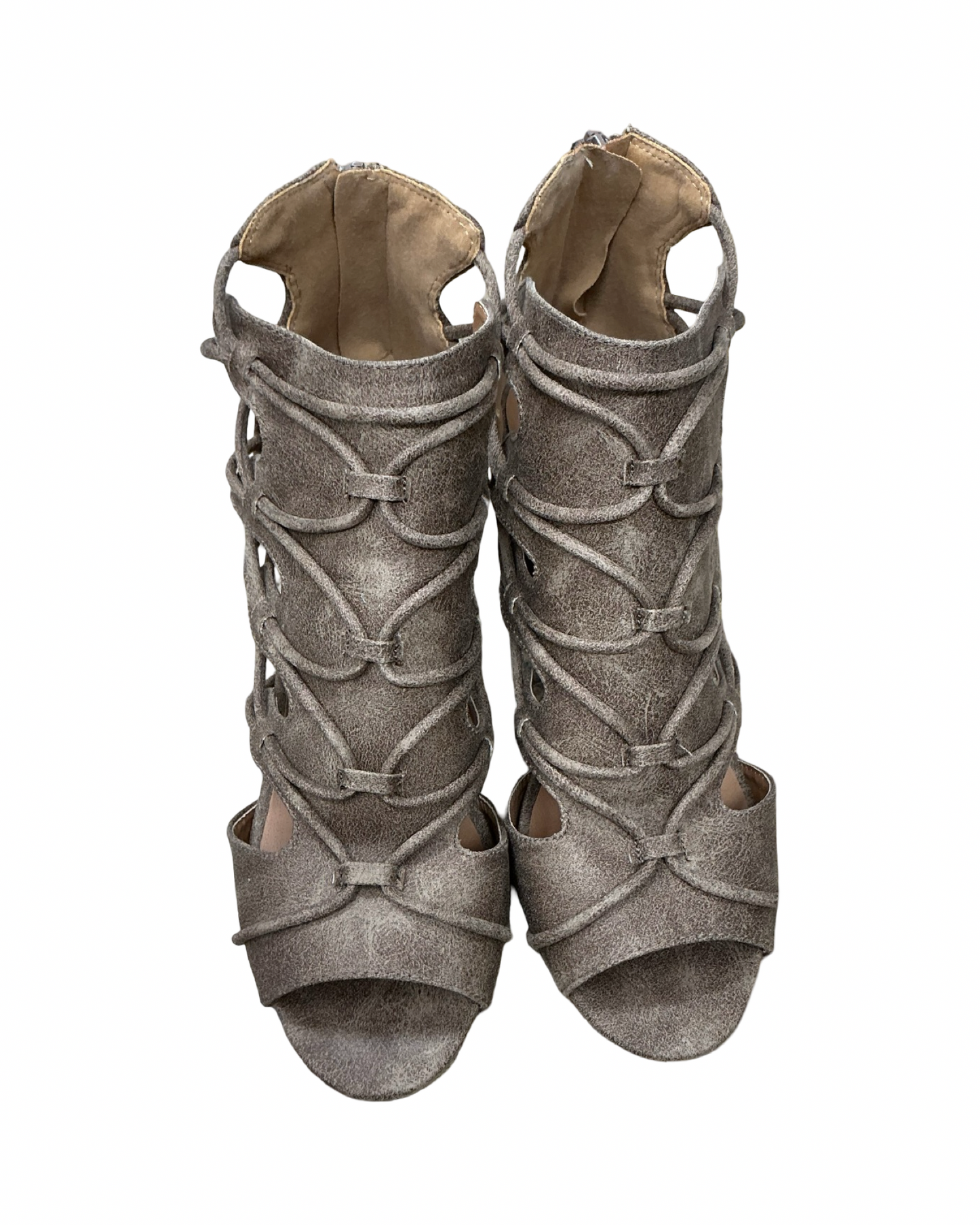 Sandals Heels Kitten By Qupid In Tan, Size:6