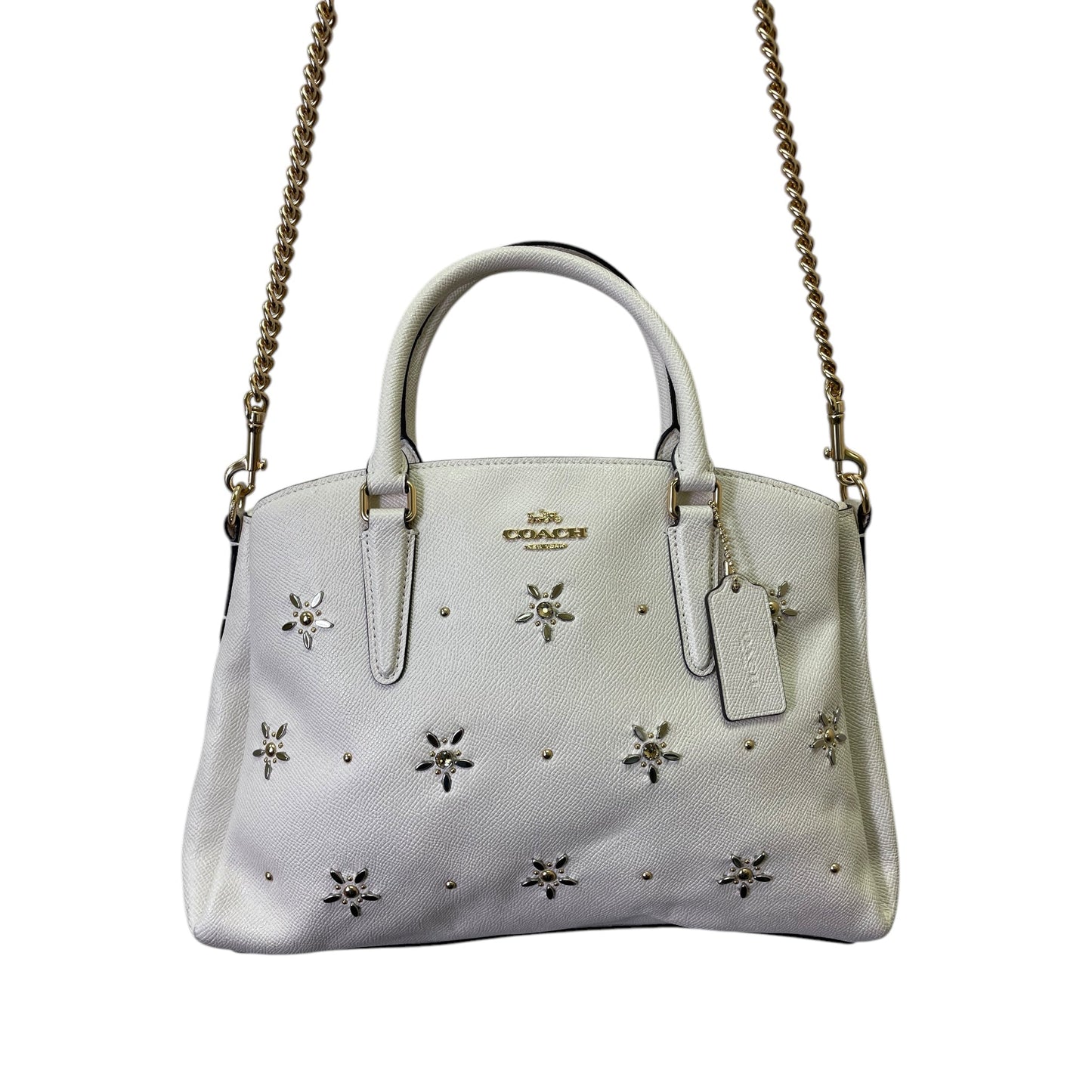 Handbag Designer By Coach In Cream, Size:Medium