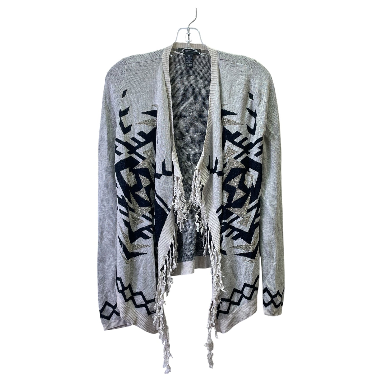 Cardigan By Inc In Black & Cream, Size:Sp