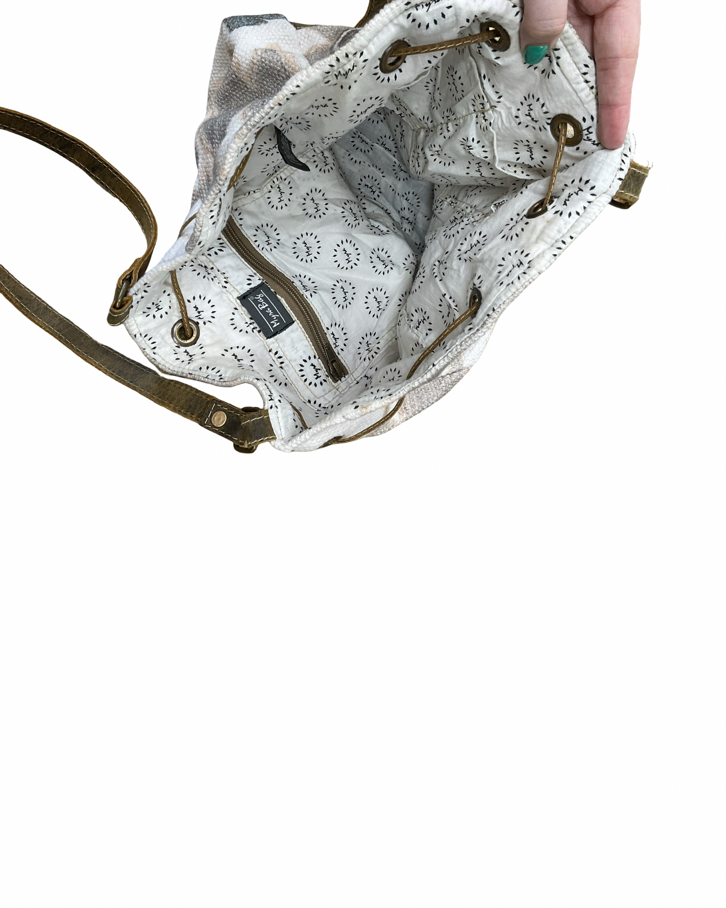 Handbag By Myra In Grey, Size:Medium