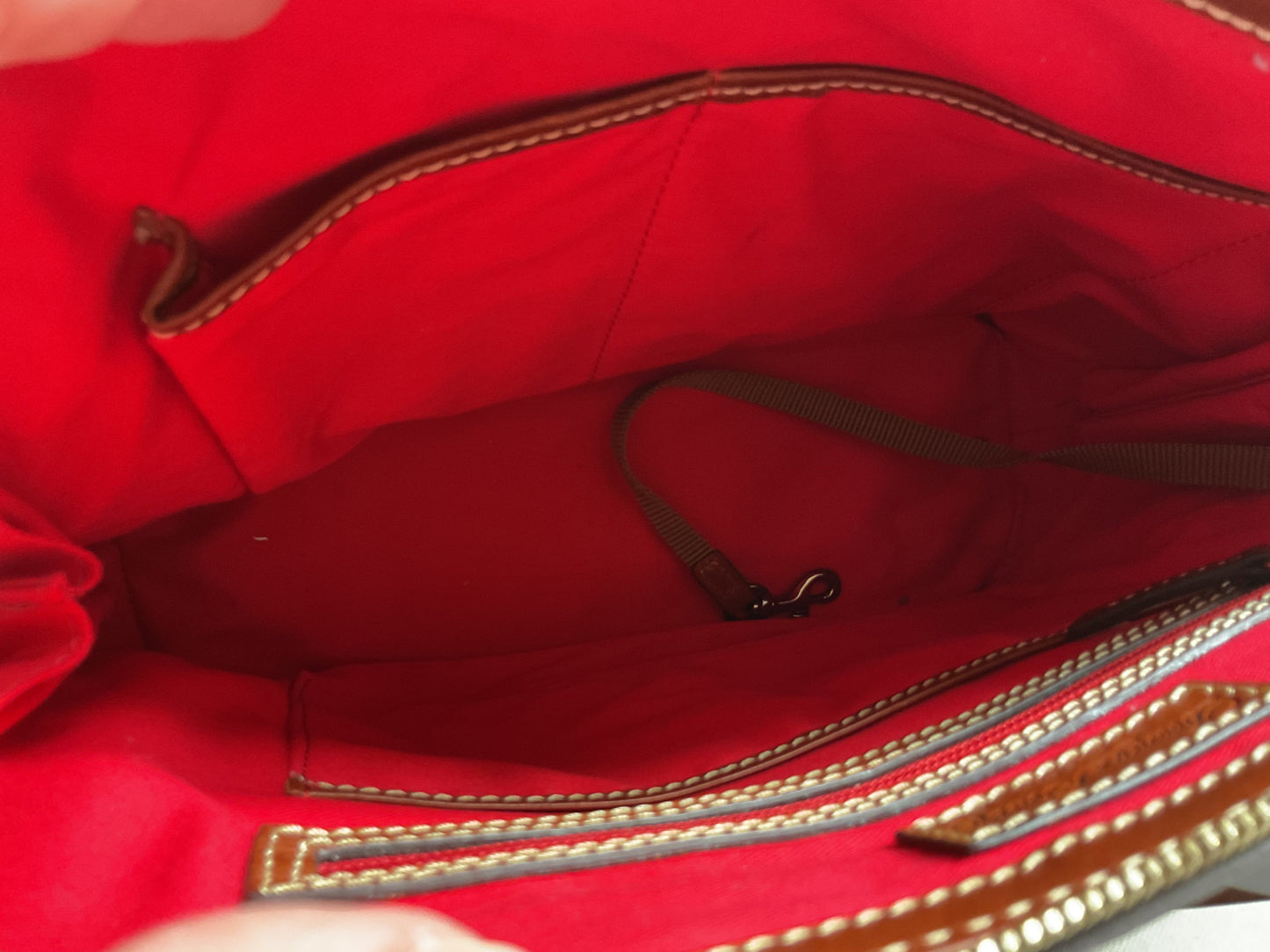 Handbag Designer By Dooney And Bourke In Grey & Tan, Size:Medium