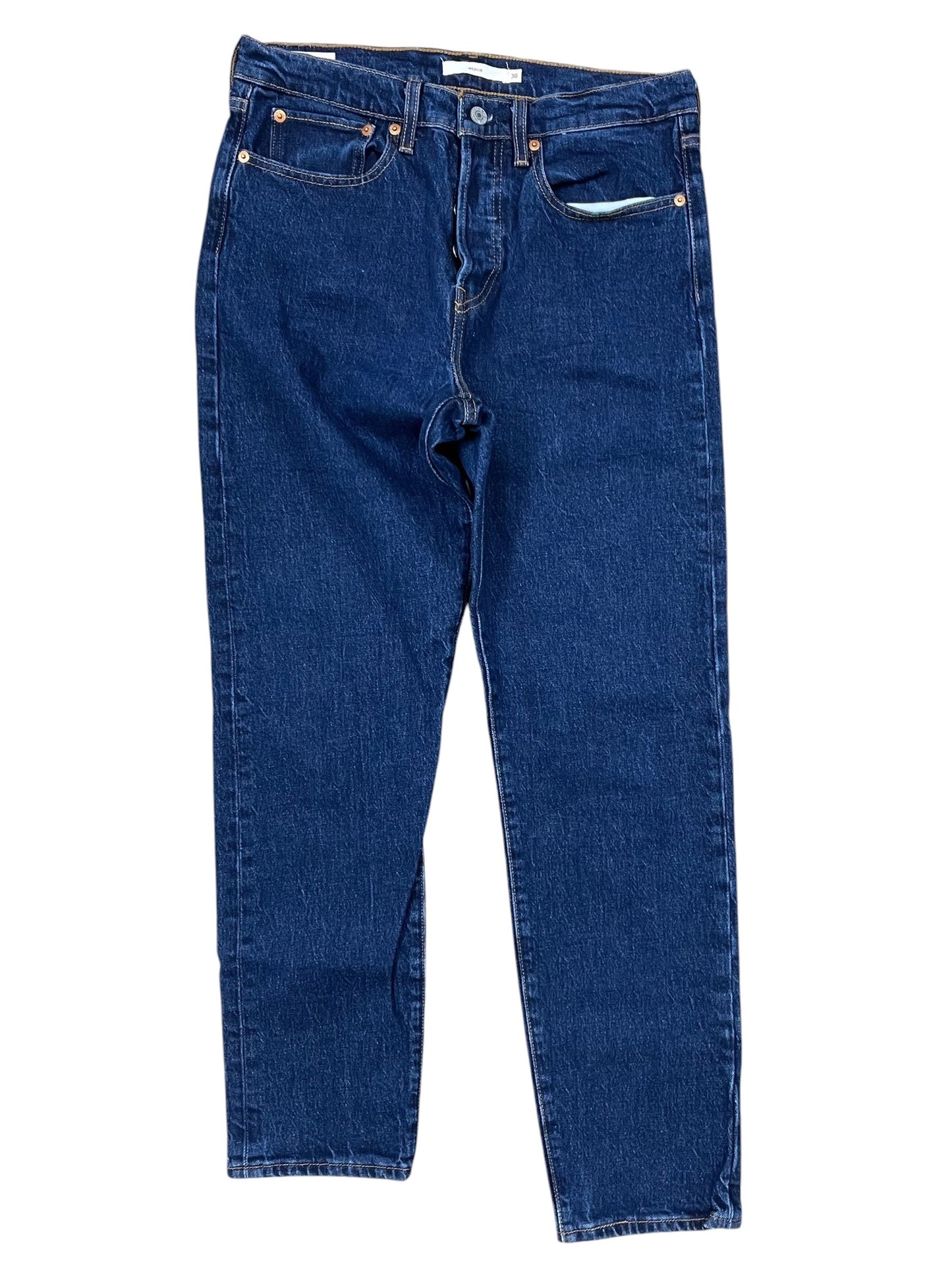 Jeans Straight By Levis In Blue Denim, Size:10