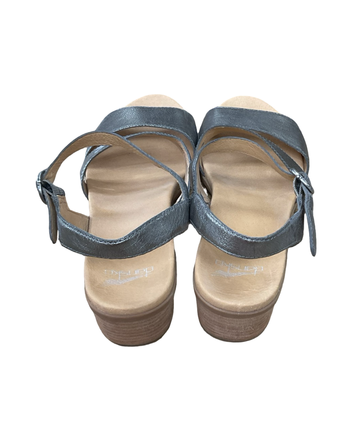 Sandals Heels Kitten By Dansko In Silver, Size:10.5