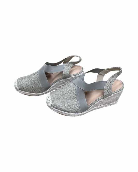 Sandals Heels Wedge By Clothes Mentor In Tan, Size:8.5