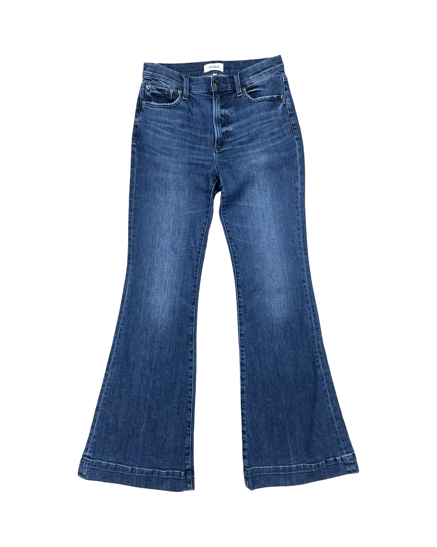 Jeans Flared By Pistola In Blue Denim, Size:2
