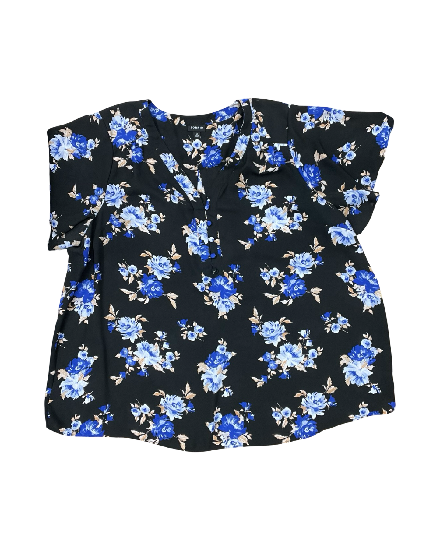 Top Ss By Torrid In Black & Blue, Size:3X