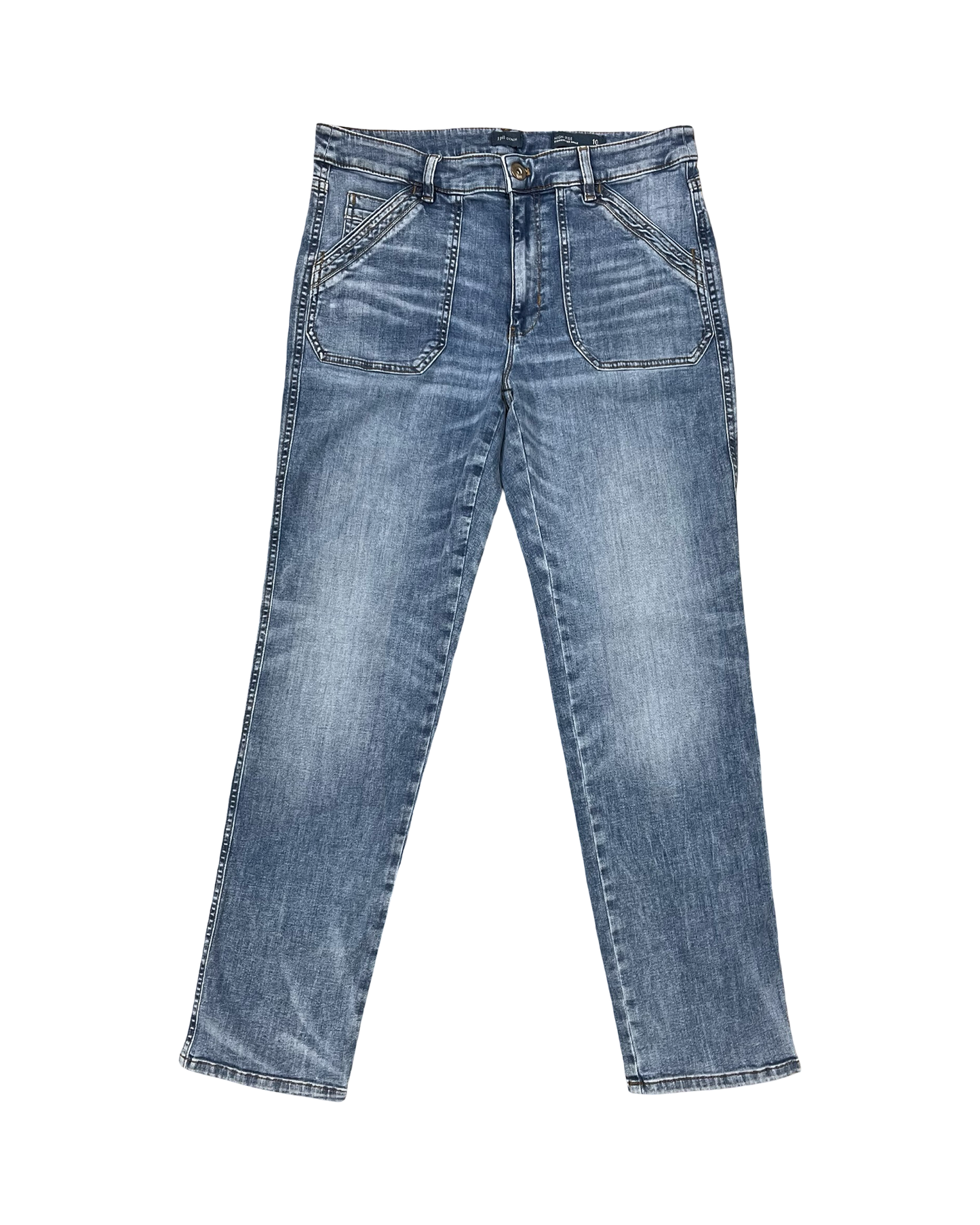Jeans Straight By J. Jill In Blue Denim, Size:10