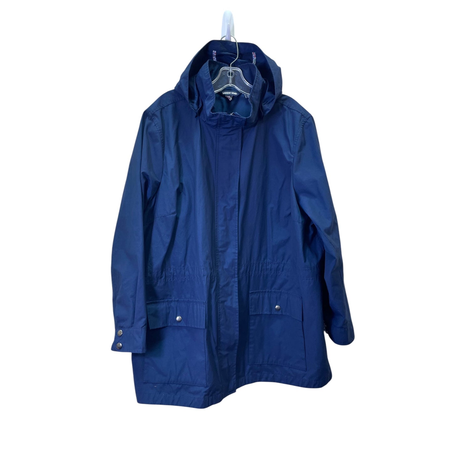 Jacket Windbreaker By Lands End In Blue, Size:2X