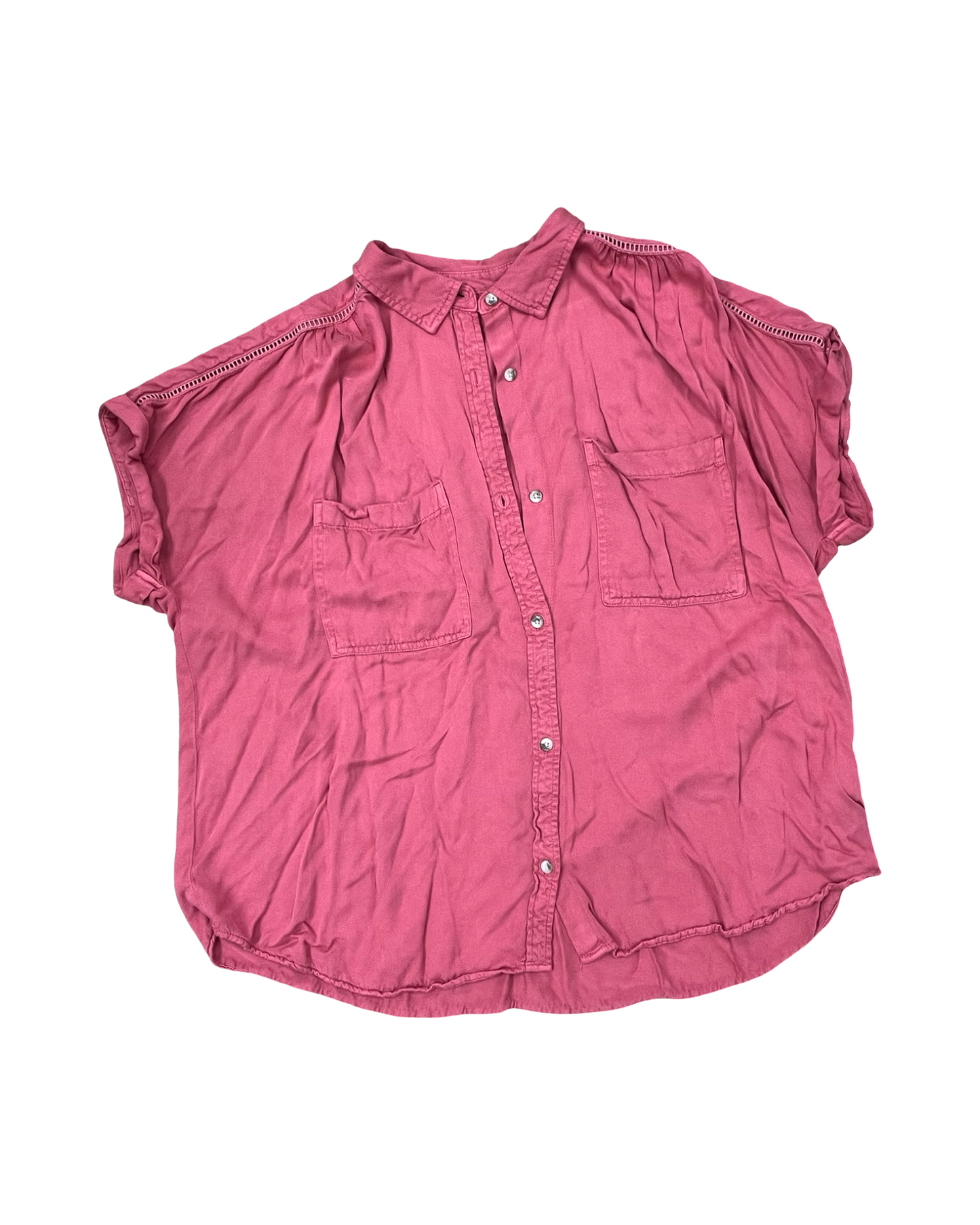 Blouse Ss By Maurices In Pink, Size:2X