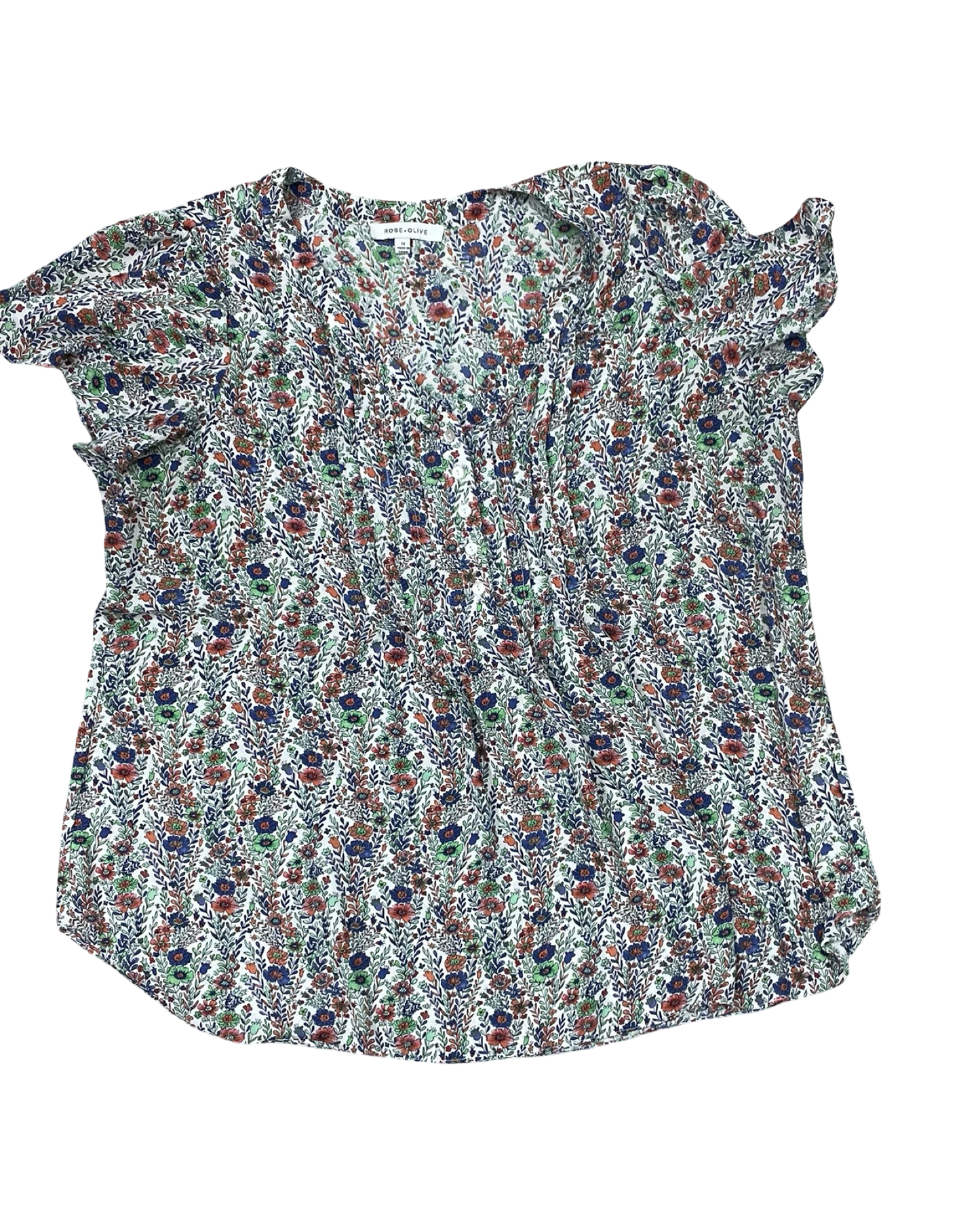 Top Ss By Rose And Olive In Floral Print, Size:1X