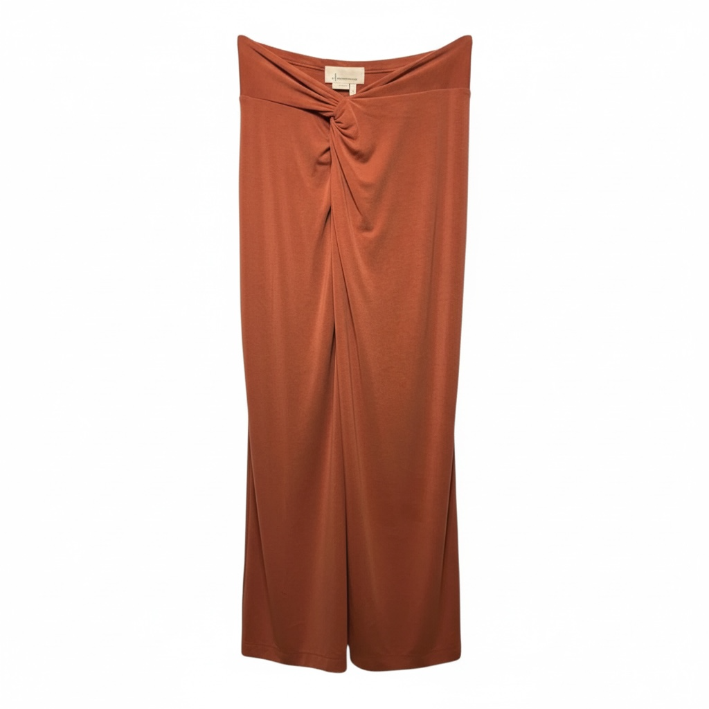 Junie High Waist Midi Skirt Pull-on By Anthropologie In Terra Cotta, Size: XL