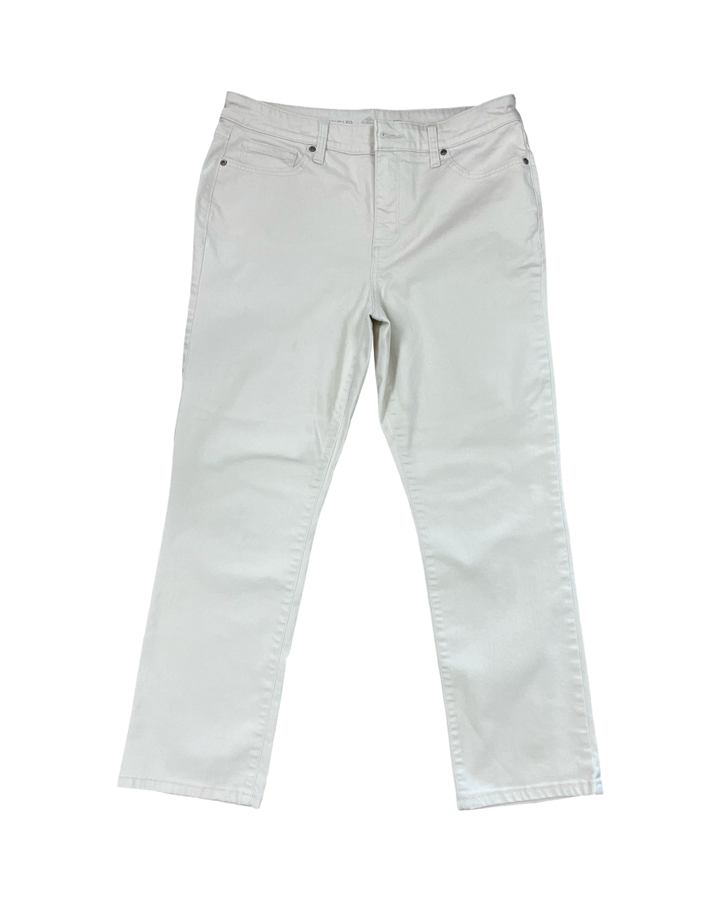 Jeans Straight By St Johns Bay In Cream, Size:12P
