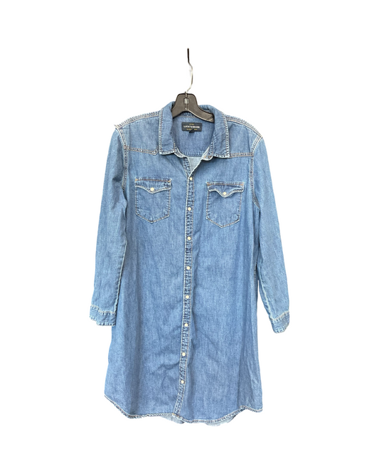 Dress Casual Midi By Lucky Brand In Blue Denim, Size:Xl