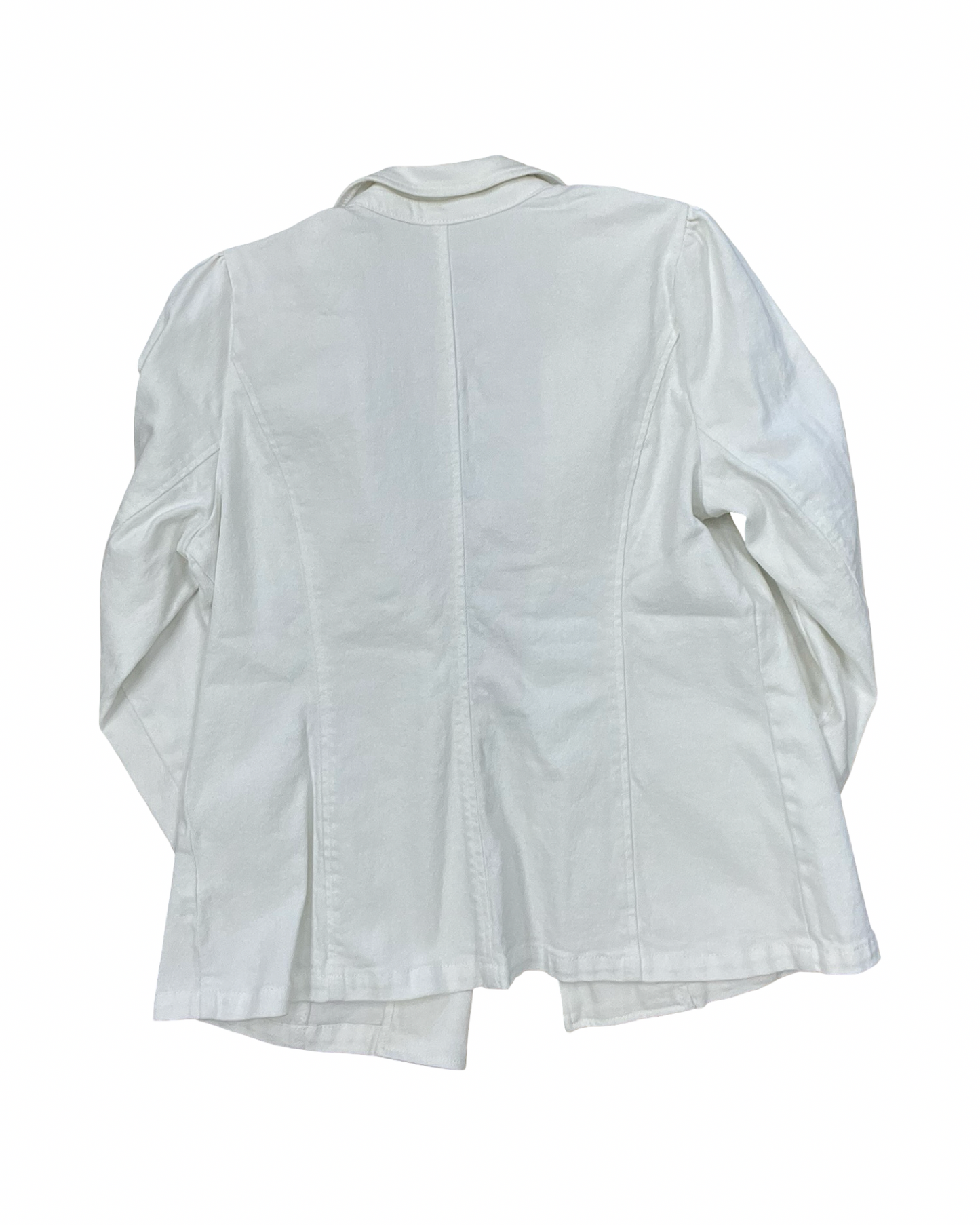 Jacket Denim By Susan Graver In White Denim, Size:M