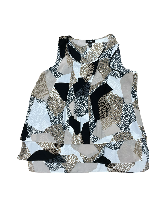 Top Sleeveless By Alfani In Brown & Cream, Size:18
