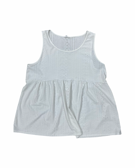 Top Sleeveless By Chicsoul In White, Size:3X