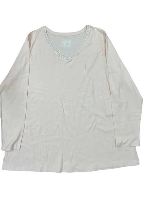 Top Ls By Denim And Company In Orange, Size:2X