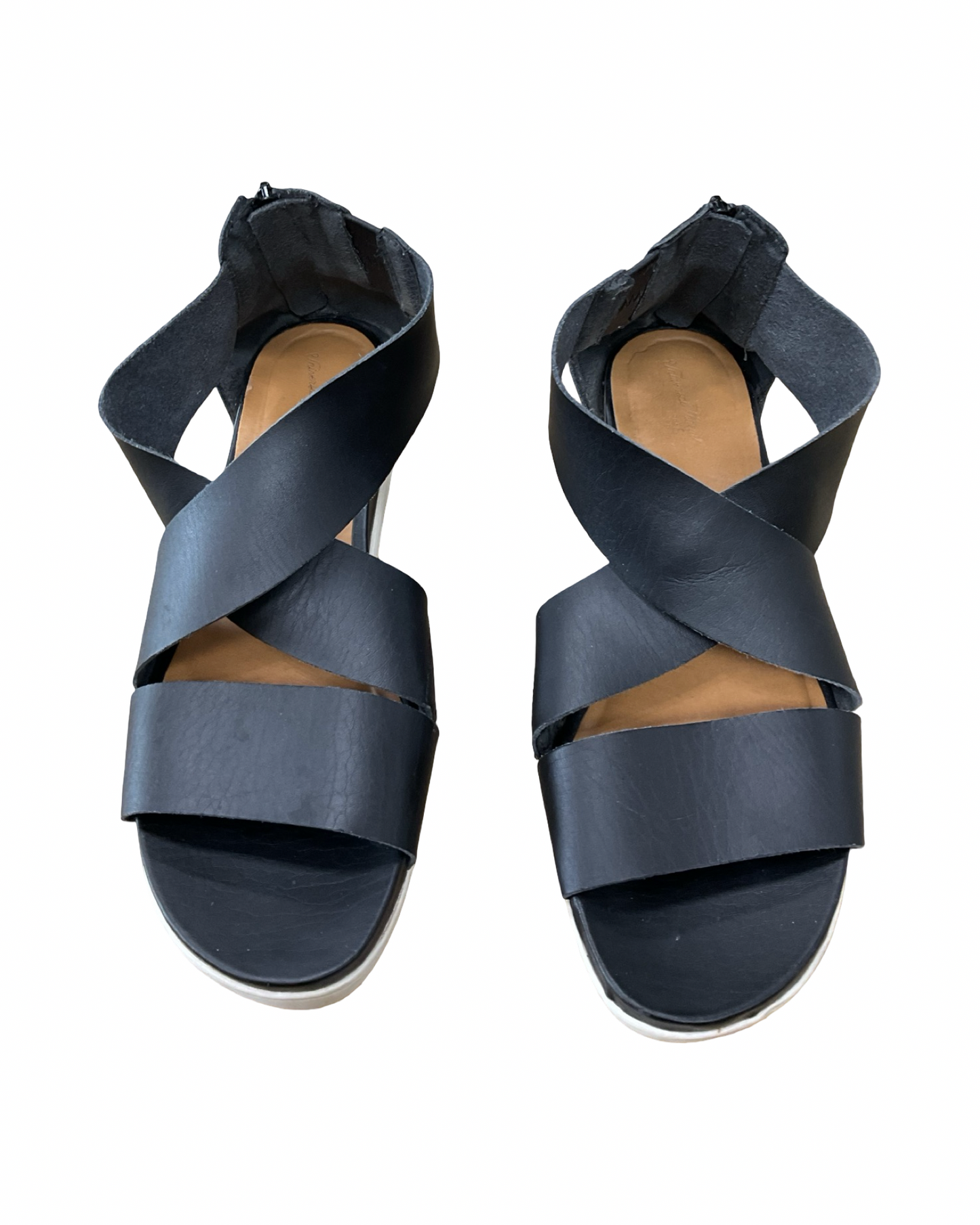 Sandals Heels Platform By Universal Thread In Black & White, Size:9
