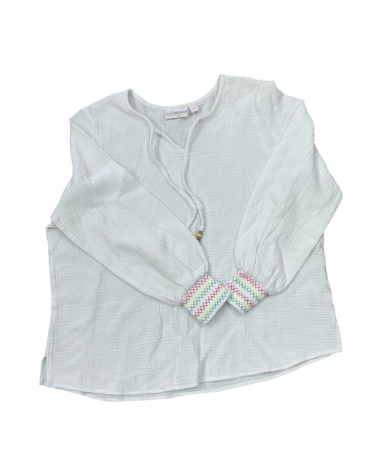 Top Ls By Belle By Kim Gravel In White, Size:Xl