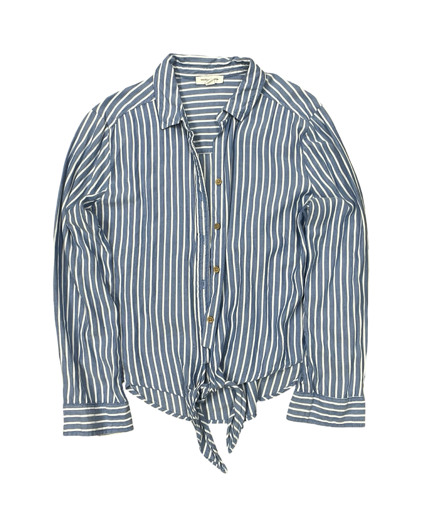 Blouse Ls By Beachlunchlounge In Blue & White, Size:M