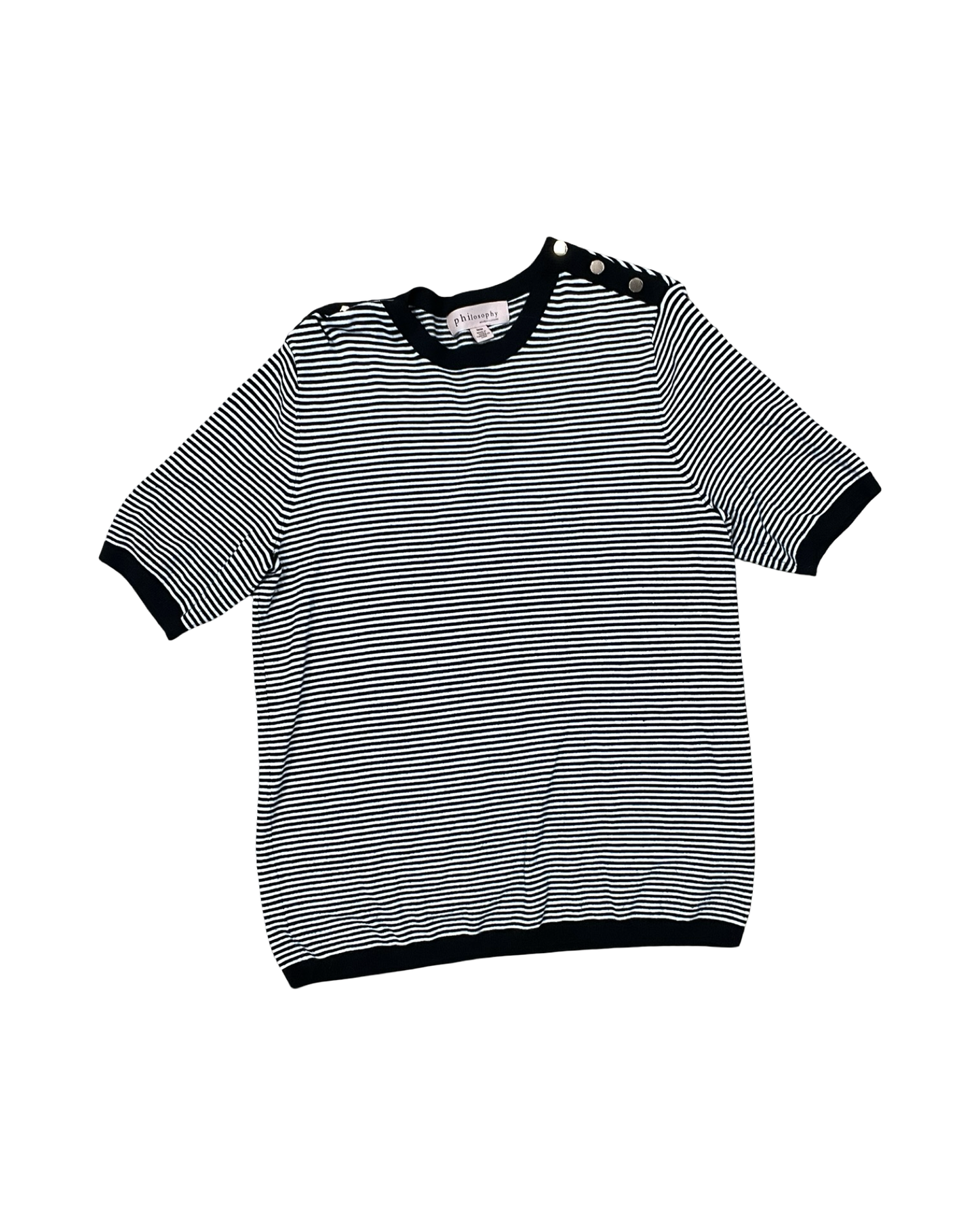 Top Ss By Philosophy In Black & White, Size:M