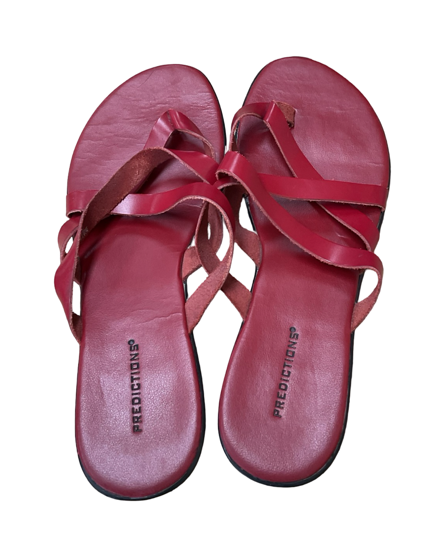 Sandals Flats By Predictions In Black & Red, Size:11