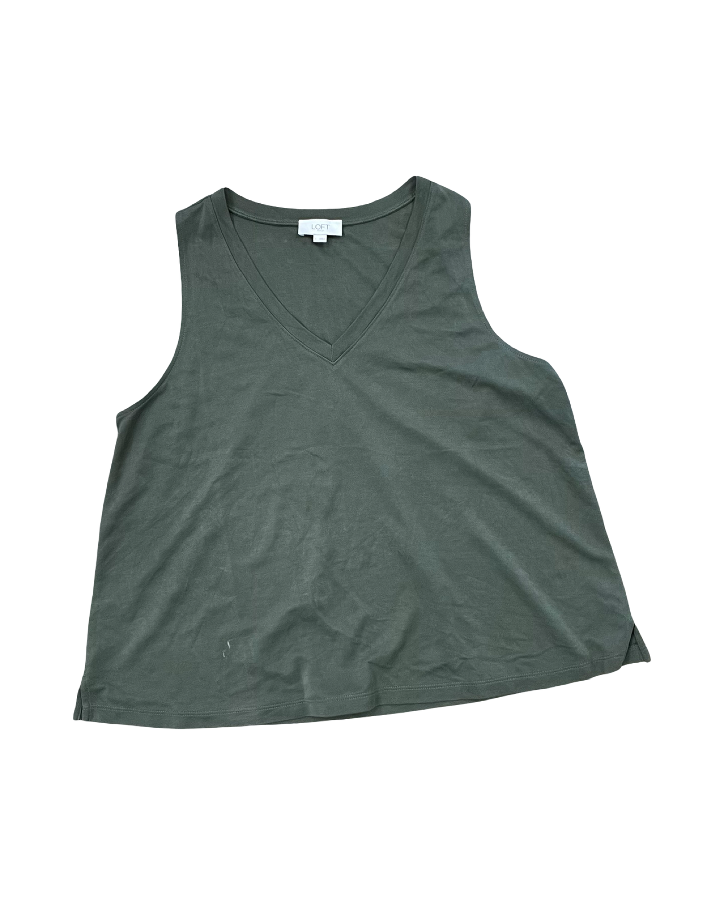 Top Sleeveless By Loft In Green, Size:L