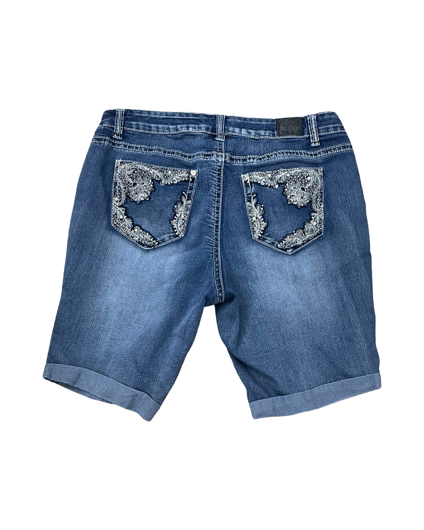 Shorts By Indigo In Blue Denim, Size:18