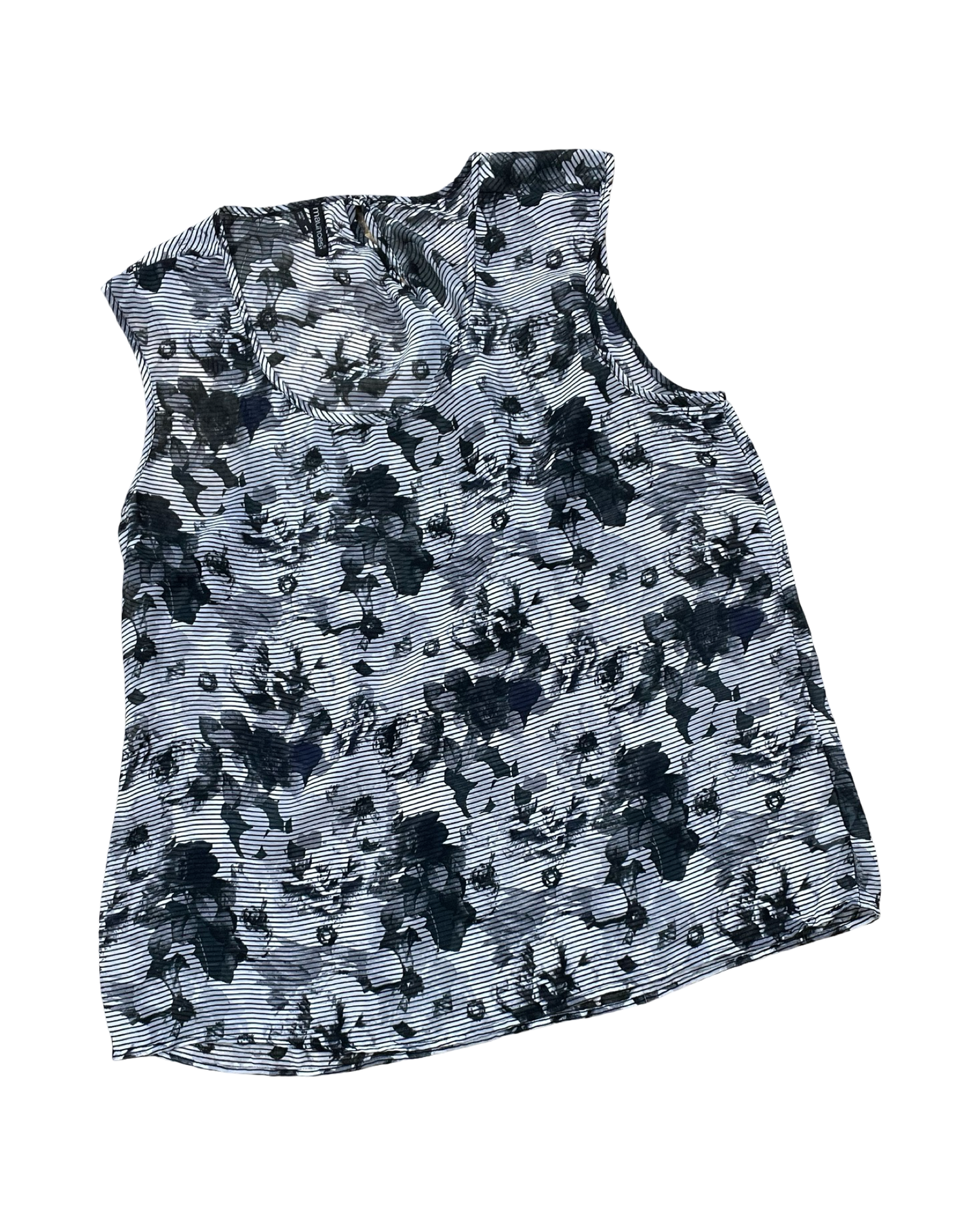 Blouse Sleeveless By Maurices In Black & Grey, Size:1X