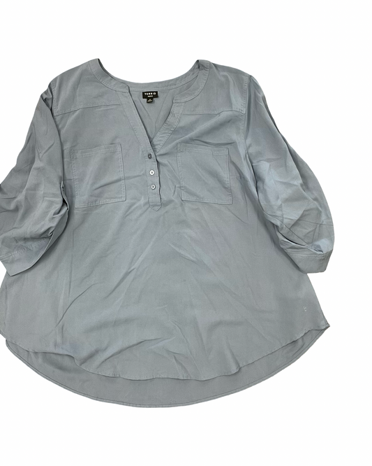 Top 3/4 Sleeve By Torrid In Blue, Size:4X