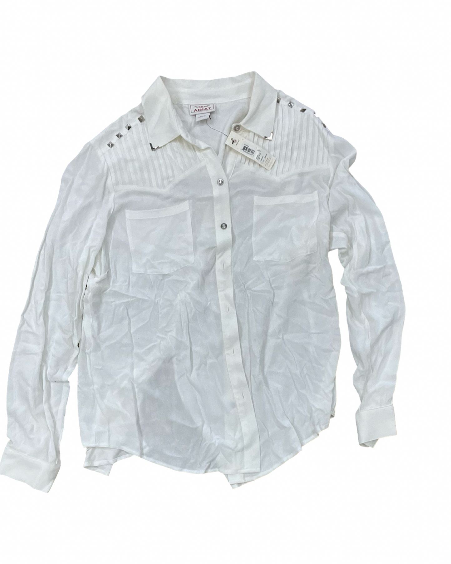 Blouse Ls By Ariat In Cream, Size:M