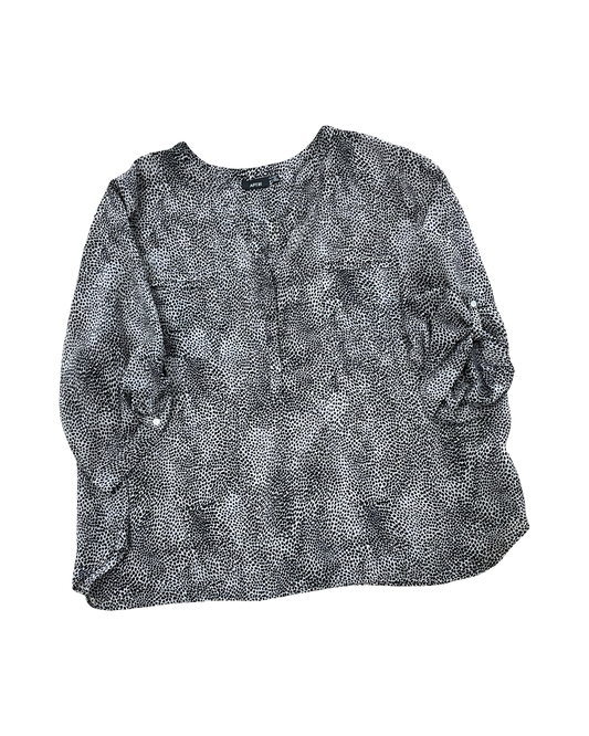 Blouse 3/4 Sleeve By Apt 9 In Black & Tan, Size:3X