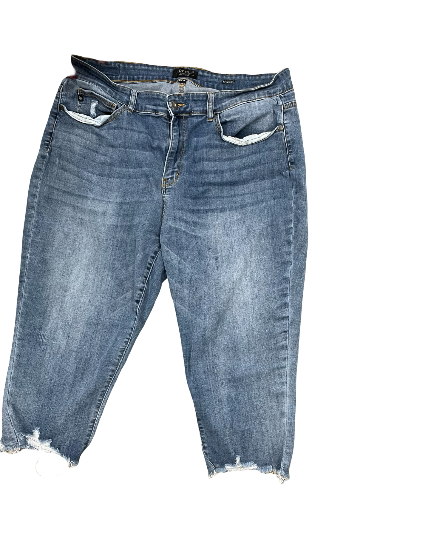 Jeans Cropped By Judy Blue In Blue Denim, Size:20