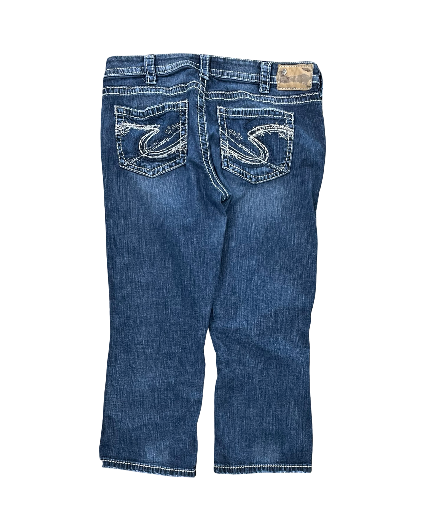 Jeans Cropped By Silver In Blue Denim, Size:14