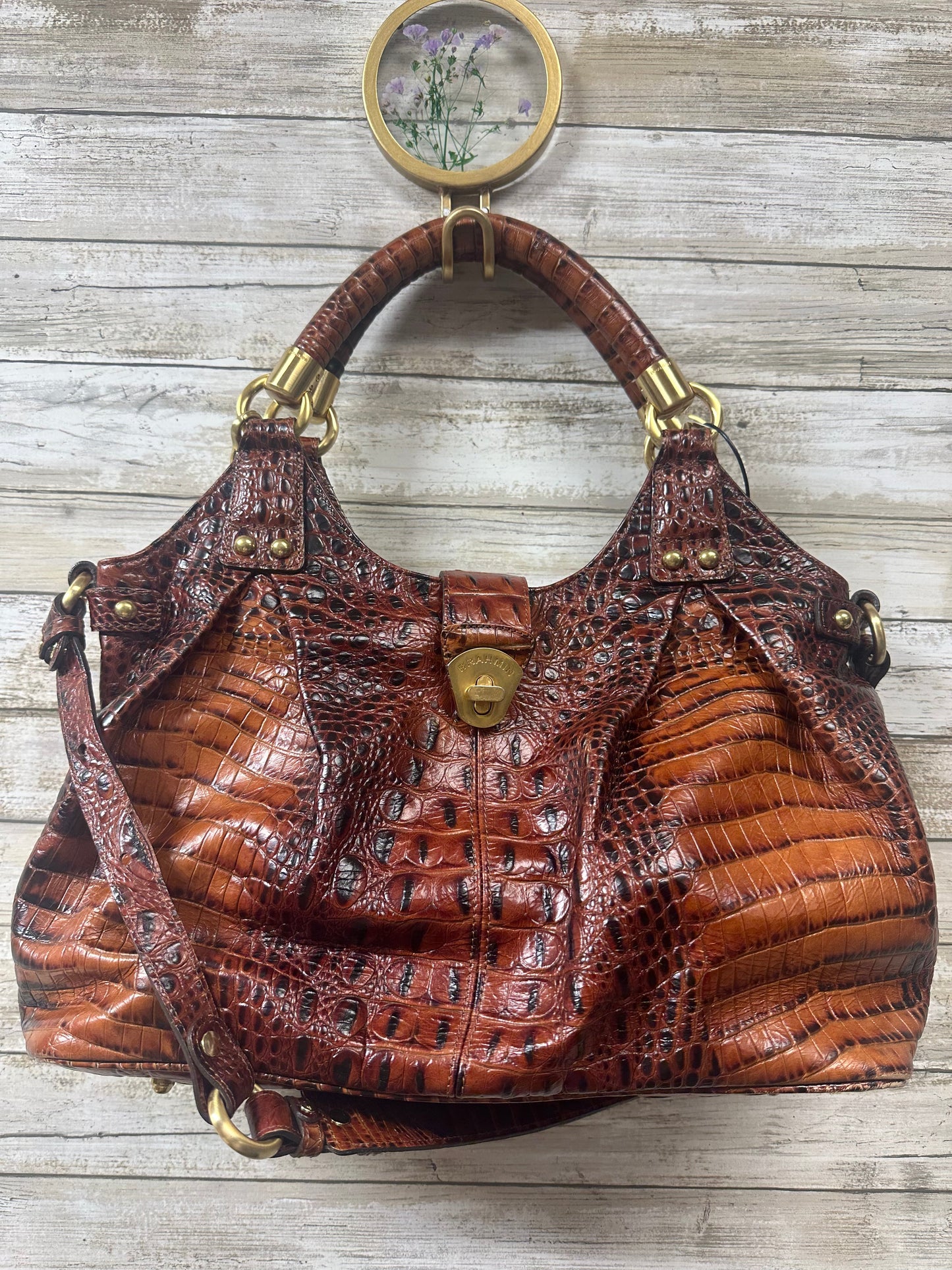 Handbag Designer By Brahmin In Brown, Size:Large