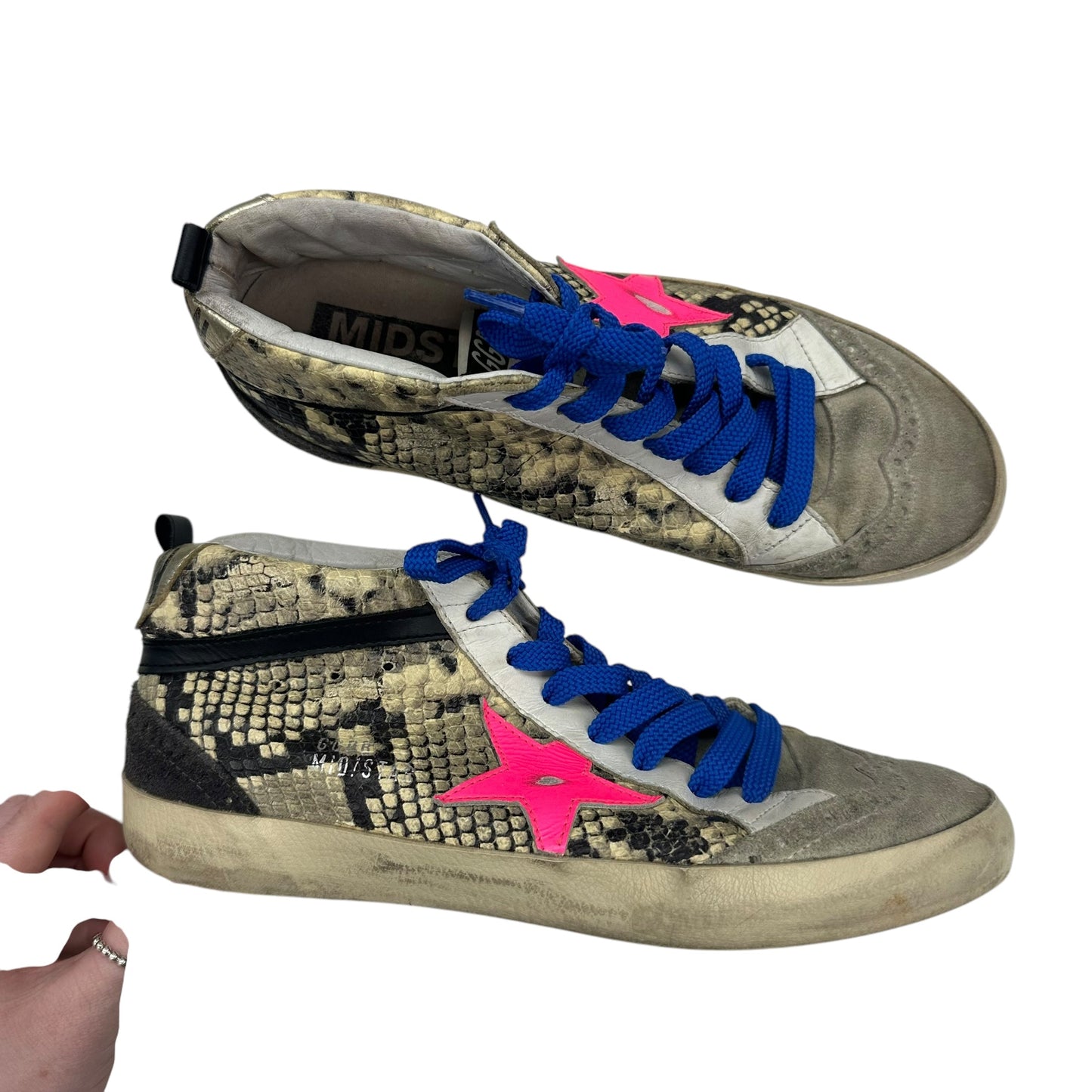 Shoes Luxury Designer By Golden Goose In Snakeskin Print, Size:8.5