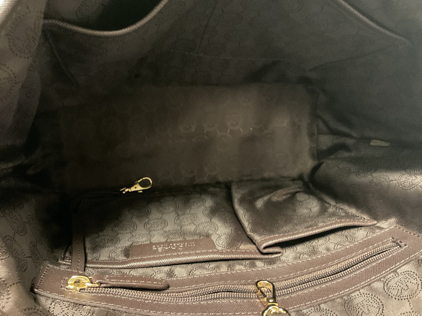 Tote Designer By Michael Kors In Brown & Gold, Size:Medium