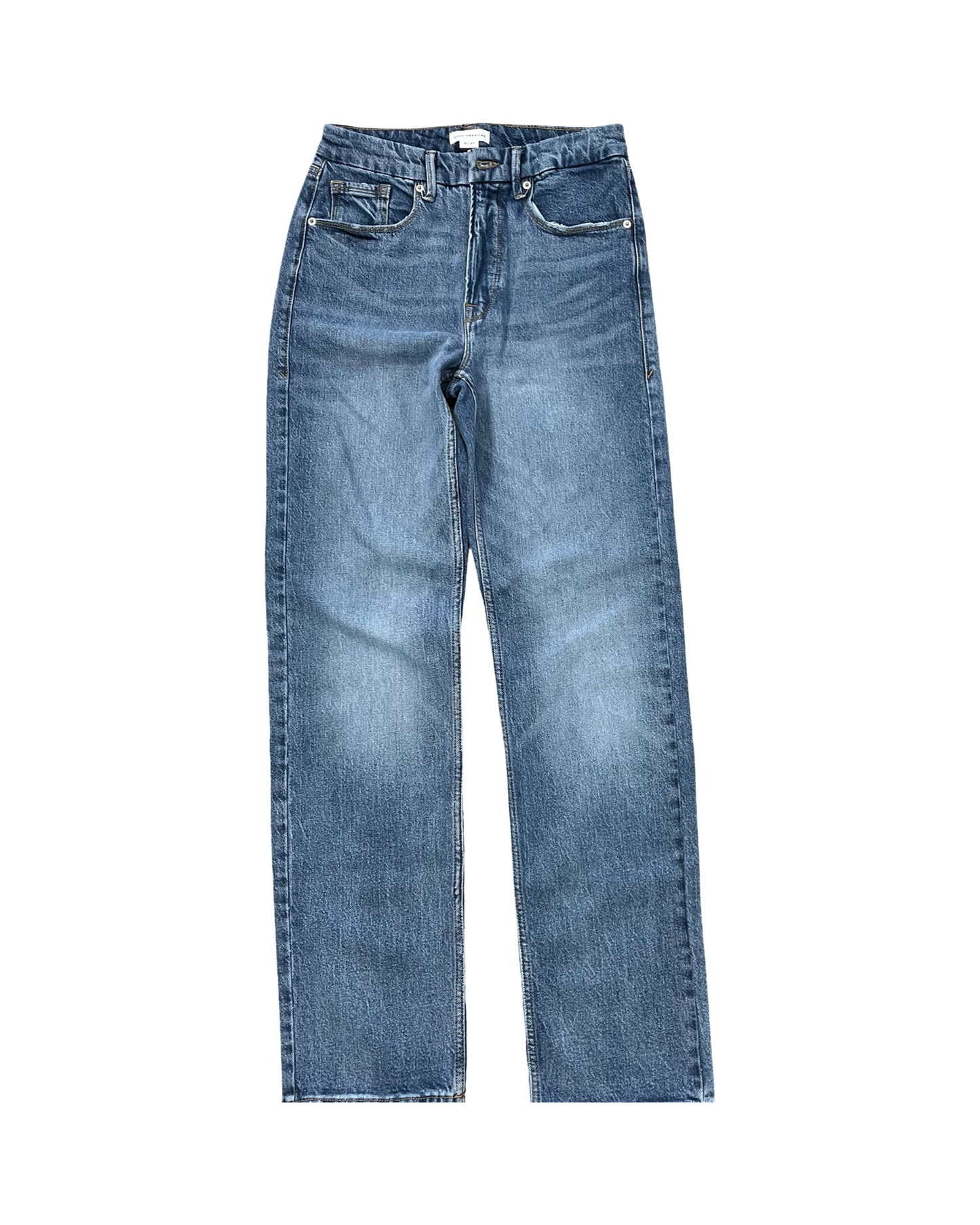 Jeans Straight By Good American In Blue Denim, Size:4