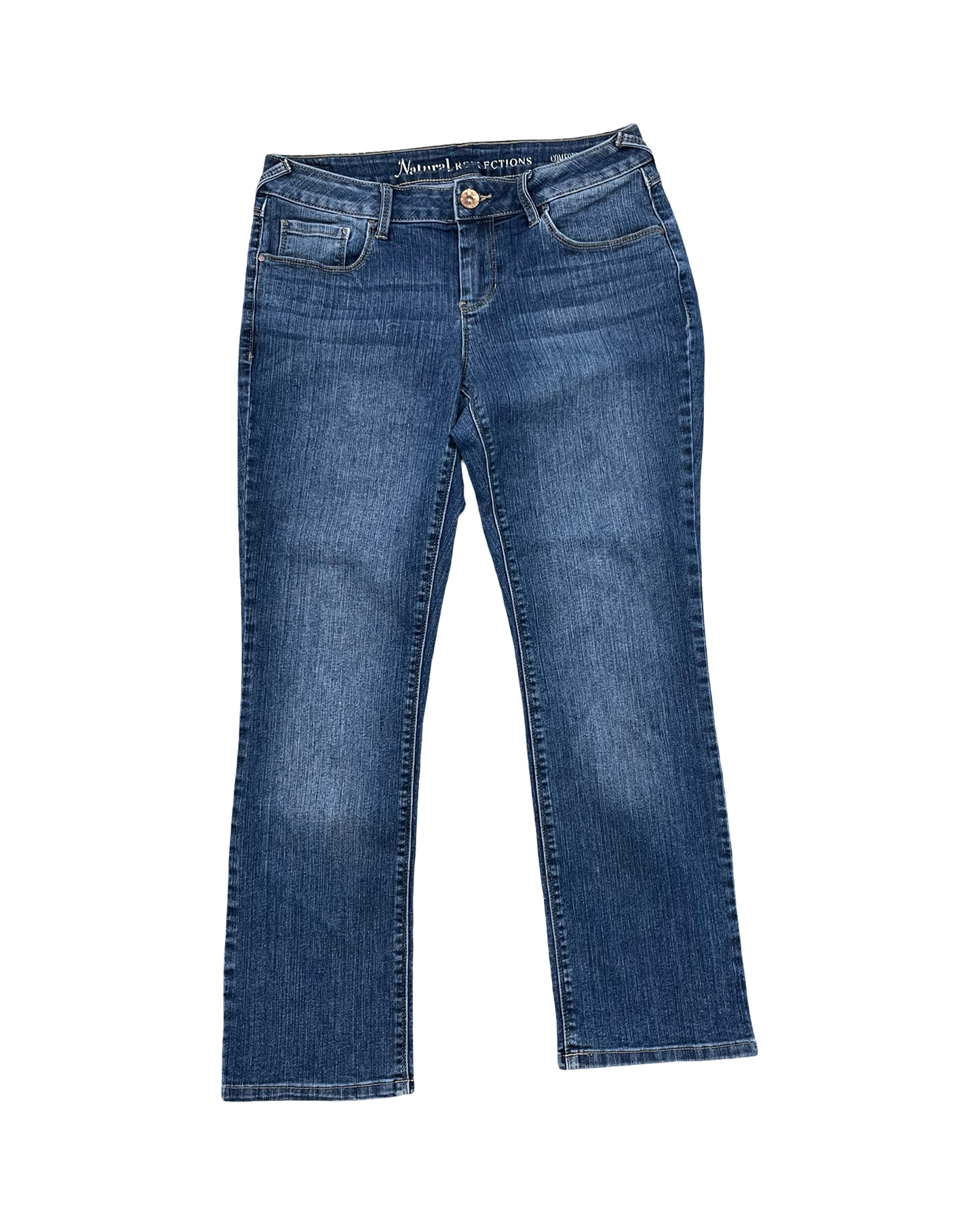 Jeans Straight By Natural Reflections In Blue Denim, Size:6P