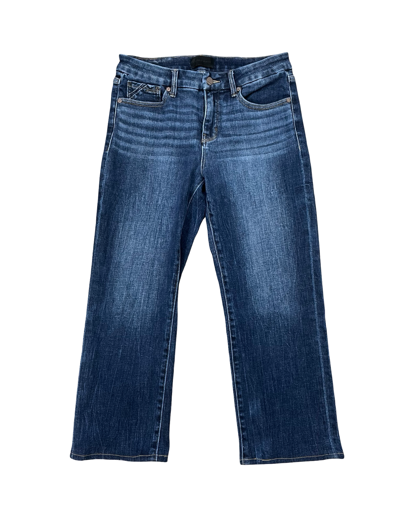 Jeans Cropped By Buckle Black In Blue Denim, Size:6