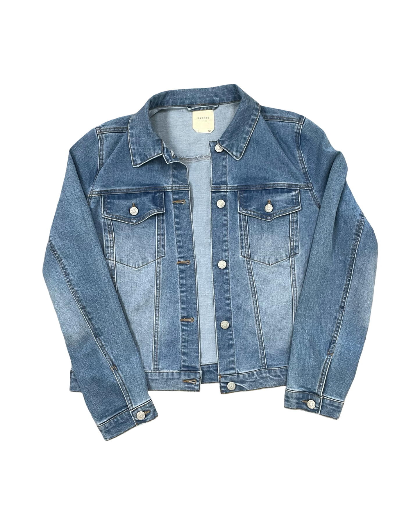Jacket Denim By Harper In Blue Denim, Size:L