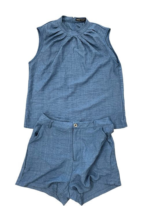 Lounge Set Shorts By Shein In Blue, Size:L