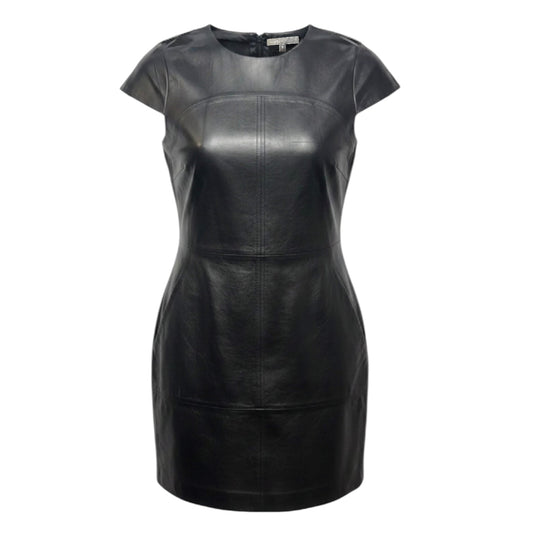 Leather Cap Sleeve Mini Dress By Vince In Black, Size: 8