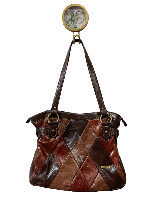 Handbag Leather By Clothes Mentor In Brown, Size:Medium