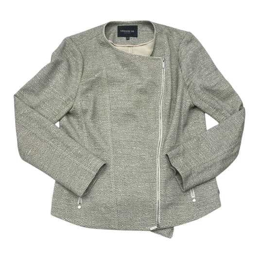 Blazer Designer By Lafayette 148 In Green & White, Size:12