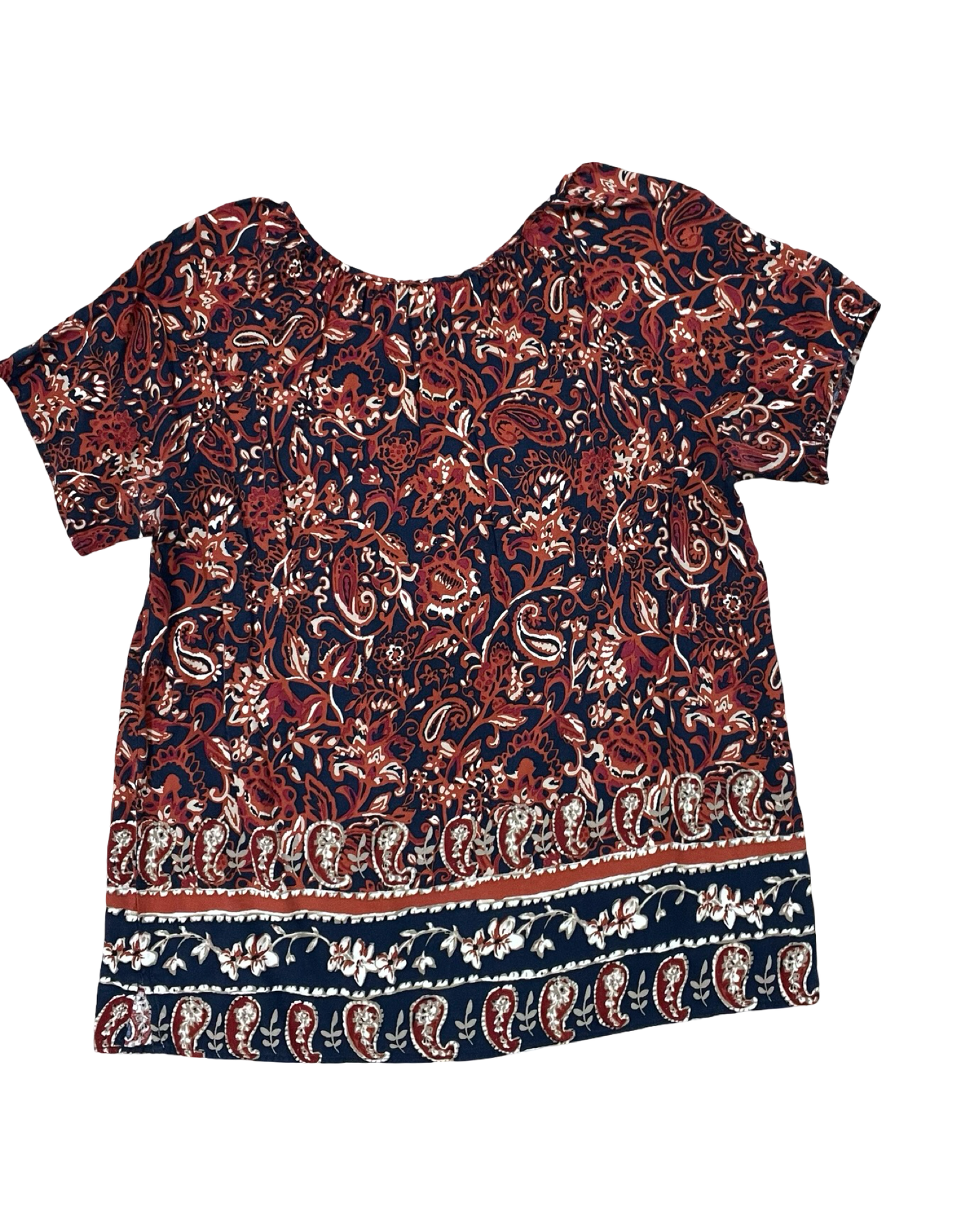 Top Sleeveless By Calligraphie In Brown & Cream, Size:M